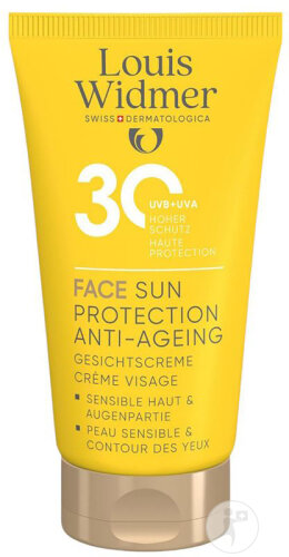 Louis Widmer Sun Face Sun Protection Anti-Âge IP30 Sans Parfum Tube 50ml
