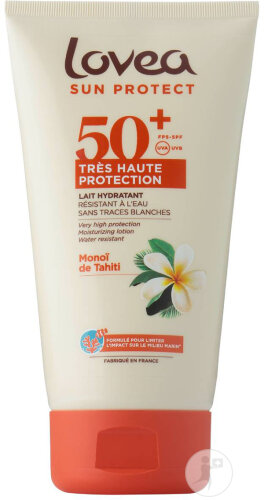 Lovea Lait Hydratant IP50+ Très Haute Protection Monoï De Tahiti Tube 150ml