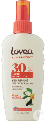 Lovea Spray Hydratant IP30 Haute Protection Monoï De Tahiti 150ml Flacon Pompe 150ml 