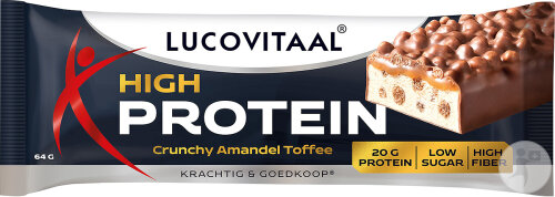 Lucovitaal Barre Croquante Riche En Protéines Aux Amandes Et Au Caramel 64g