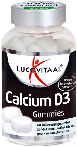 Lucovitaal Calcium D3 Sans Sucre Saveur Yogourt Vanille 60 Gummies