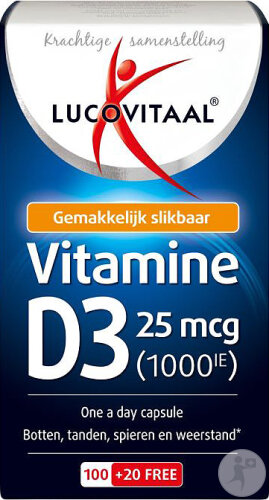Lucovitaal Vitamine D3 25mcg One A Day 120 Capsules