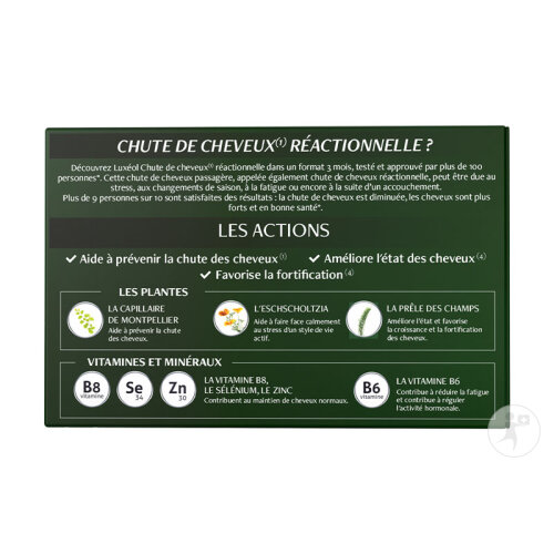 Luxéol Perte De Cheveux Réactionnelle 3 Mois Complément Alimentaire 90 Gélules-2
