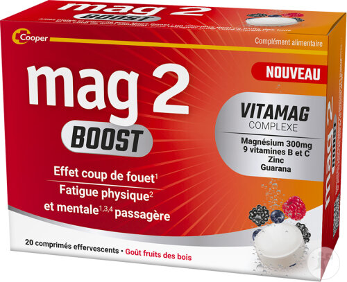 Mag2 Boost 20 Comprimés Effervescents