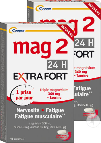 Mag2 Extra Fort 24H Magnésium Marin 2x45 Comprimés Promo Pack