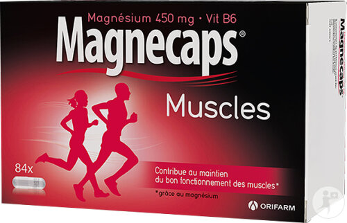 Magnecaps Muscles Magnésium 450mg et vitamine B6 84 Gélules