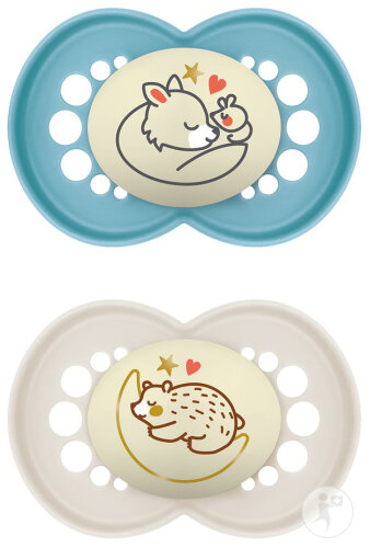 Mam Baby Sucette Original Night Silicone +16 Mois Unisex 2 Pièces