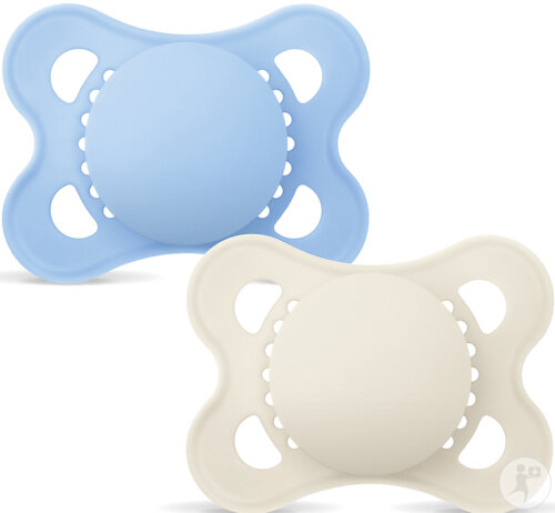 Mam Baby Sucette Original Start Silicone 0-2 Mois Plain Bleu 2 Pièces
