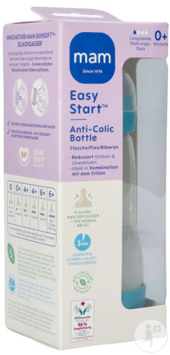 Mam Biberon Easy Start Anti Colique Matt Bleu 260ml