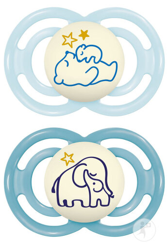 Mam Sucette Perfect Night Silicone Pure +16 Mois Bleu 2 Pièces