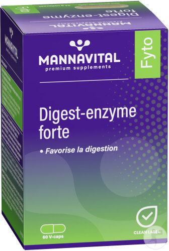 Mannavital Digest-Enzyme Forte Favorise La Digestion 60 V-Capsules