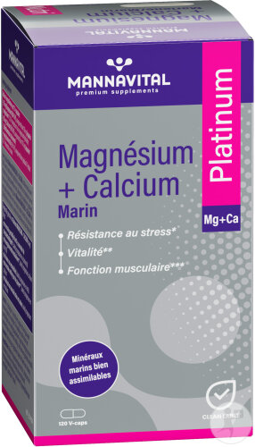 Mannavital Magnésium Marin + Calcium Platine 120 Gélules