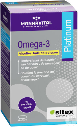 Mannavital Platinum Omega-3 Huile De Poisson 60 Gélules-2