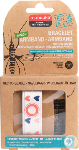 Manouka Bracelet Anti-Moustiques Enfant Cœur 1 Pièce