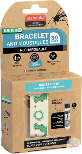 Manouka Bracelet Anti-Moustiques Enfant Dinosaure 1 Pièce