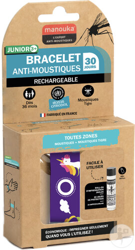 Manouka Bracelet Anti-Moustiques Enfant Licorne 1 Pièce