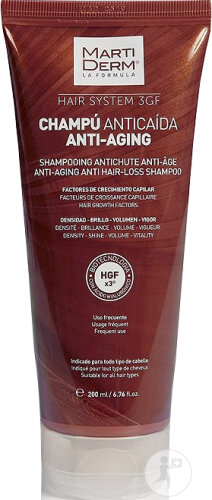Martiderm Hair System 3GF Shampoing Antichute Anti-Âge Tube 200ml