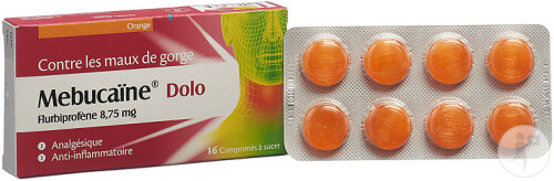 Mebucaïne Dolo Comprimés À Sucer 8,75mg Orange 16 Pièces