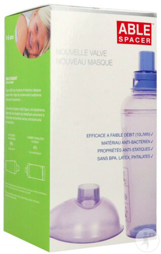 Mediflux Able Spacer 2+ Enfant Chambre D’Inhalation Avec Masque 1 Kit