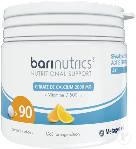Metagenics BariNutrics Citrate De Calcium Orange-Citron 90 Comprimés À Mâcher