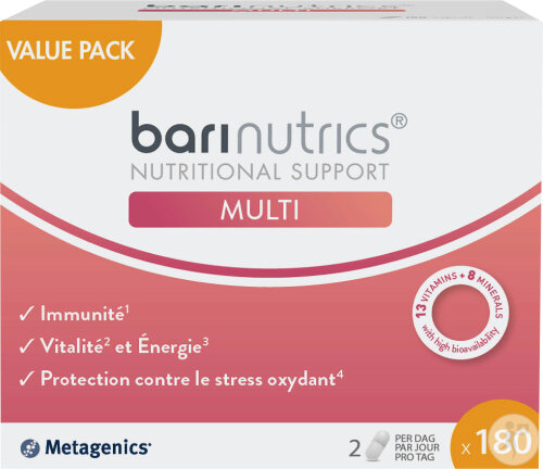 Metagenics BariNutrics Multi 13 Vitamines Et 8 Minéraux Complément Alimentaire 180 Gélules