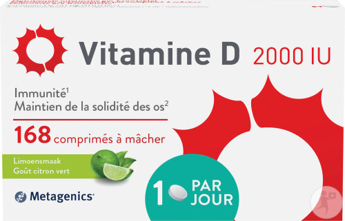 Metagenics Vitamine D 2000IU Citron Vert 168 Comprimés À Mȃcher