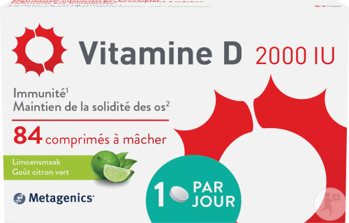 Metagenics Vitamine D 2000IU Citron Vert 84 Comprimés À Mȃcher