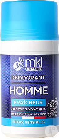 MKL Green Nature Déodorant Homme Fraîcheur Peaux Sensibles Roll-On 50ml