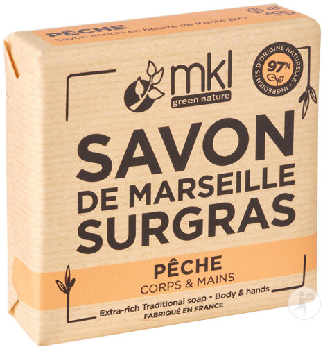 MKL Green Nature Savon De Marseille Solide Surgras Pêche 100g