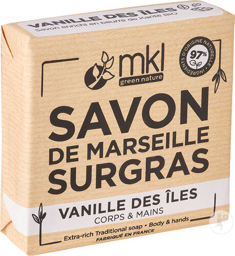 MKL Green Nature Savon De Marseille Solide Surgras Vanille Des Îles Bio 100g