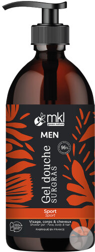 MKL Green Nature Men Gel Douche Surgras Sport Visage Corps Et Cheveux 1l