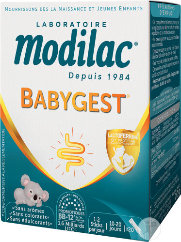 Modilac Babygest Complément Alimentaire 20 Sticks De Poudre
