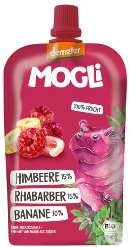 Mogli Boisson Fruitée Framboise Rhubarbe Bio 120g