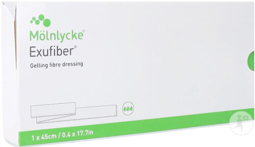 Mölnlycke Exufiber Pansement Gélifiant À Base Des Fibres 1x45cm 5 Pièces