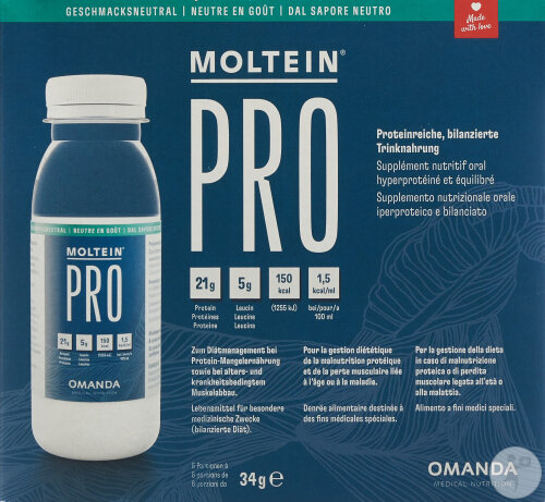 Moltein Pro Supplément Nutritif Saveur Neutre Flacons 6x34g