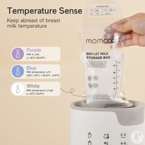 Biberons De Conservation Lait Maternel MRSTORY - Lot De 4 (180ml) Sans BPA, Col Large, Compatibles Congélateur Et Lavables