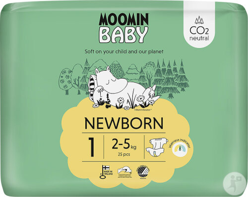 Moomin Baby Couches 1 Nouveau-Né 25 Pièces
