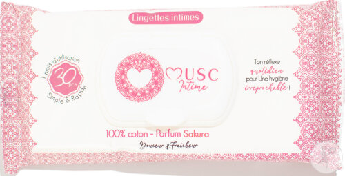 Musc Intime Fleur De Sakura L'Innocente Lingettes Intimes Pack 30 Pièces