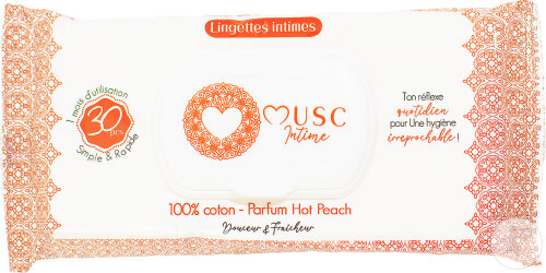 Musc Intime Hot Peach La Charmeuse Lingettes Intimes 30 Pièces