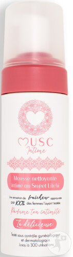 Musc Intime Sweet Litchi La Délicieuse Mousse Nettoyante Intime Flacon Pompe 150ml
