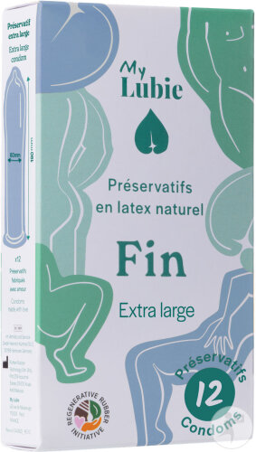My Lubie Préservatifs Fins En Latex Naturel Et Équitable Taille Extra Large 12 Pièces
