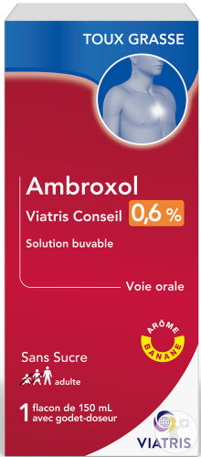 Mylan Ambroxol 0,6% Toux Grasse Solution Buvable Sans Sucre Flacon 150ml