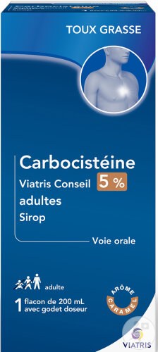 Mylan Carbocistéine 5% Adultes Sirop Toux Grasse Flacon 200ml