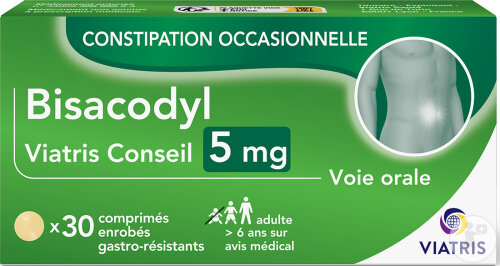 Mylan Conseil Bisacodyl 5mg 30 Comprimés Enrobés Gastro-Résistants