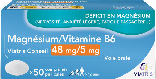 Mylan Magnésium/Vitamine B6 48mg/5mg Comprimés Pelliculés 50