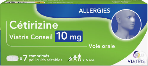 Mylan Pharma Cétirizine 10mg 7 Comprimés Pelliculés Sécables