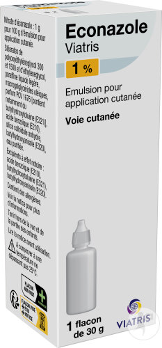 Mylan Sas Econazole 1% Nitrate D'Éconazole Émulsion Application Cutanée Flacon 30g