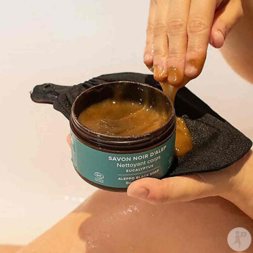 Najel Eucalyptus Savon Noir D'Alep Nettoyant Corps Purifiant Pot 180g-3