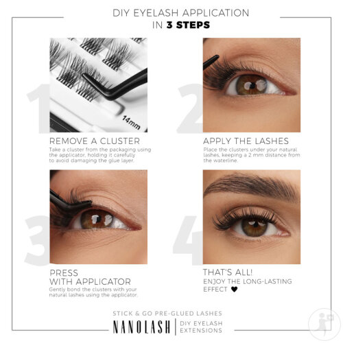 Nanolash Faux Cils Pré-Collés Innocent 1 Boîte-6