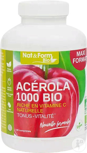 Nat&Form Acérola 1000 Bio 100 Comprimés